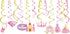 30Ct Princess Hanging Swirl Decorations, Cinderella Party Supplies, Little Royal Queen Birthday Theme Pink Decor for Boy Girl Fairytale Baby Showe...