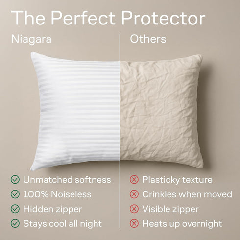 Set of 4 Pillow Protectors with Zipper King Size - 100% Resistant to Stains, Dust & Dirt - Washable Covers for Increased Pillow Lifespan...