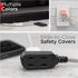Cordinate Designer 3-Outlet Extension Cord, 2 Prong Power Strip, Extra Long 8 Ft Cable with Flat Plug, Braided Chevron Fabric Cord, Slide-to-Lock ...