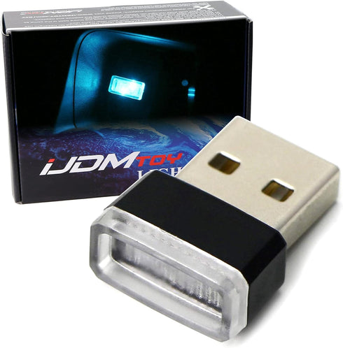 iJDMTOY Aqua Ice Blue USB Plug-in Miniature/Nano LED Car Interior Ambient Accent Lighting Kit...