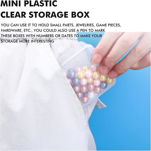 6 Pieces Mini Plastic Clear Beads Storage Containers Box for Collecting Small Items, Beads, Jewelry, Business Cards, Game Pieces, Crafts (2.48 x 2...