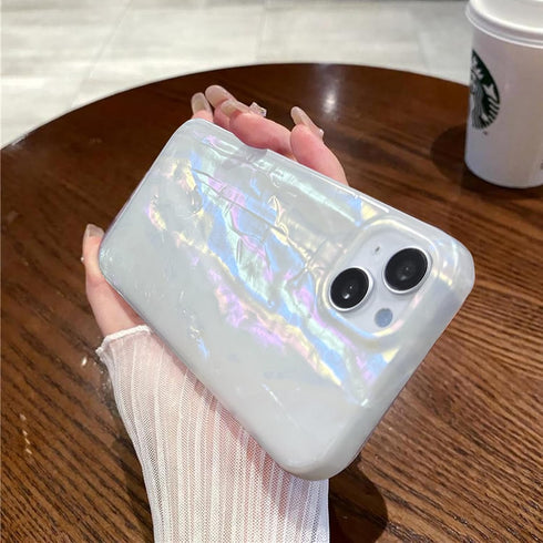 Designed for iPhone 15 Pro Case, Sparkly Cute Pearl Shiny Opal Translucent Clear Glitter Case for Girls Women, Slim Fit TPU Cover Protective Phone...