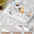ALELION 10" Bathroom Vanity Tray for Counter - Wood Tray for Dresser Tops Perfume Jewelry Candle Key Catchall - White Kitchen Countertop Organizer...