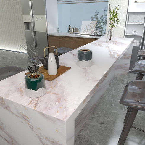 Marble Contact Paper for Countertops Marble Wall Paper Matte Peel and Stick Wallpaper Removable Self Adhesive Granite Vinyl Film Waterproof Roll 1...