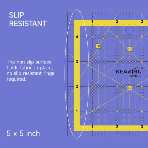 Patchwork Quilting Ruler, Non-Slip Acrylic Sewing Ruler for Cutting Fabric, Quilting Squares Ruler, 5 x 5 Inch…...