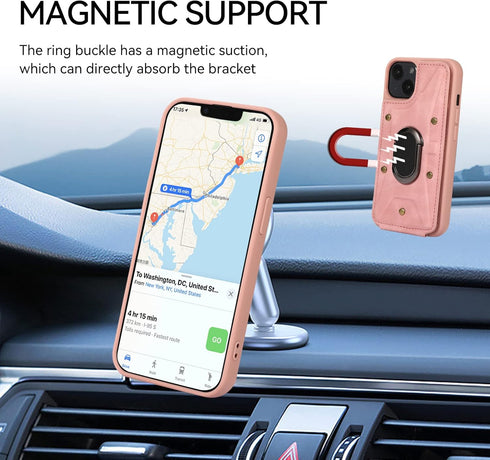 Asuwish Phone Case for iPhone 13 6.1 inch Wallet Cover with Tempered Glass Screen Protector and Ring Credit Card Holder Leather Cell Accessories i...