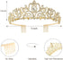 Velscrun Birthday Queen Tiaras Crown for Women, Girls Princess Crowns for Women, Queen Tiara for Mom, Golden Yellow Rhinestones Birth Crown Headba...
