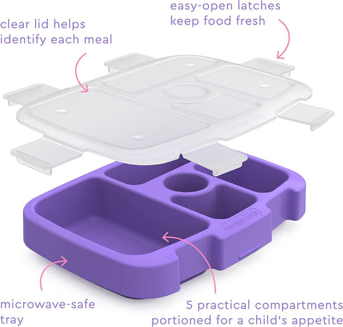 Bentgo® Kids Prints Tray with Transparent Cover - Reusable, BPA-Free, 5-Compartment Meal Prep Container with Built-In Portion Control for Healthy ...
