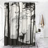 Decorative Shower Curtain Silhouette of Pine Forest Family Deer and Birds Brown 72"x78" Waterproof Tree Bathroom Shower Curtain Set with Hooks...