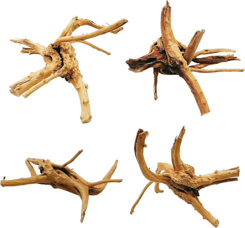 Hamiledyi Driftwood for Aquarium,Natural Spider Wood Reptile Branches Fish Tank Log Ornament Aquarium Trunk Decoration 4 Pcs?8-10inch?...