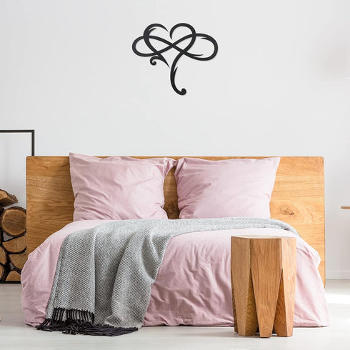 Willbond Wood Infinity Heart Wall Decor 9.8 x 11.8 Inch Love Sign Plaque Wood Art Geometric Wall Decor for Wedding Gifts Home Bedroom Living Room ...