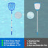 Swimming Pool Skimmer Net, Pool Net with 3 Pole Sections, 10.6" x 48.8" Pool Skimmer Net with Ultra Fine Mesh Net, Telescopic Aluminum Pole, Leaf ...