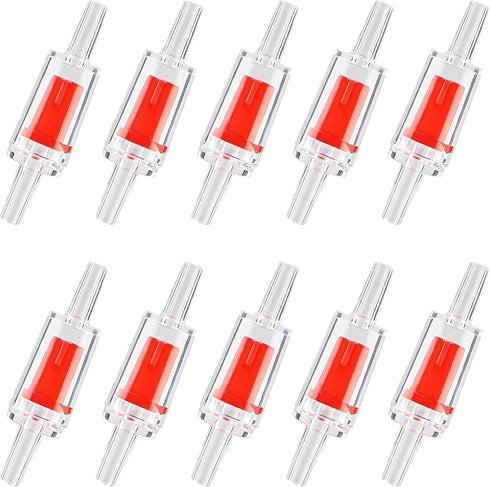 10PCS Aquarium Air Check Valve, One Way Non-Return Check Valve for Aquarium Air Pump, for 3/16 Inch Airline Tubing, Fish Tank Accessories (Red)...