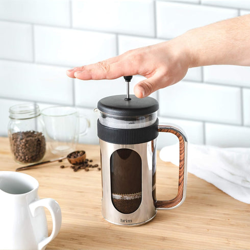 brim 8 Cup French Press, Quickly Brew Coffee in Under 5 Minutes, Classic Design with Modern Twist, Dishwasher Safe Carafe for Easy Cleaning, Repla...