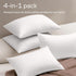 Ultra Soft Pillow Protectors with Zipper Standard Size - Set of 4 Breathable Pillow Covers - 100% Protection Against Stains, Dust & Dirt - Machine...