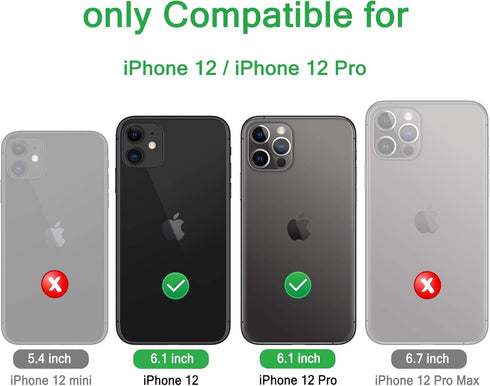 for iPhone 12/for iPhone 12 Pro Case 6.1" with 2 Screen Protector,Full Body Rugged Heavy Duty Military Grade Cover,Shockproof/Drop Proof Protectio...