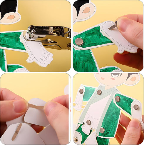 100 PCS Mini Brads Fasteners - Mini Round Head Metal Paper Fasteners for DIY Craft - Bronze(8mm*17mm)...