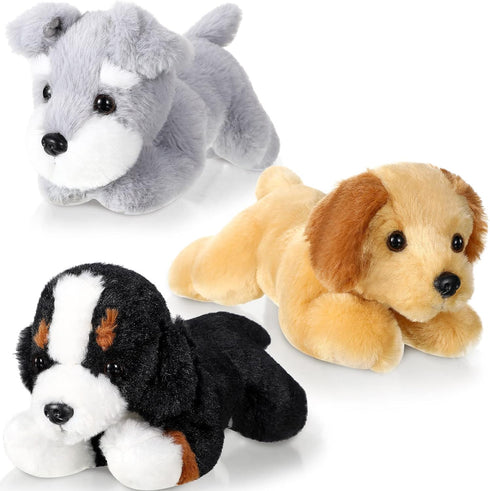 Skylety 3 Pcs 7.87 Inches Dog Stuffed Animal Plush Dog Soft Plush Dog Pillow Toy Fluffy Puppy Set for Christmas Girls Baby Kids Dog Party Favor Bi...