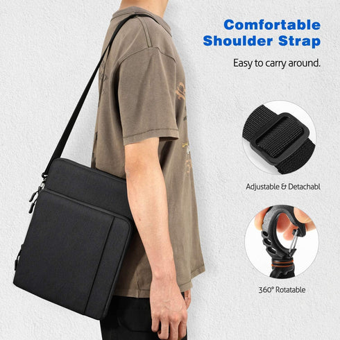 13.3 Inch Tablet Sleeve Shoulder Bag Carrying Case for iPad Pro 12.9" M2 6th/5th/4th/3rd Gen 2022-2018, Galaxy Tab S9+/S8+/S7 FE/S7+ 12.4", Surfac...