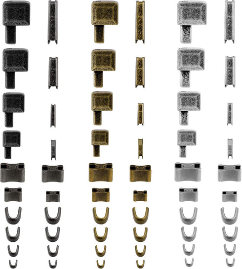 Savita 60pcs Metal Zipper Latch Slider Zipper Stops Retainer Insertion Pins Repair Kit for Coats Jacket Repair and Replacement (4 Sizes: #3, 5, 8,...