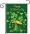 Happy St Patrick's Day Garden Flag 12 x 18 Inch Burlap Spring Flag Double Sided Printed Shamrocks Holiday Flags Happy St. Patrick's Sign for Home ...
