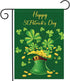 Happy St Patrick's Day Garden Flag 12 x 18 Inch Burlap Spring Flag Double Sided Printed Shamrocks Holiday Flags Happy St. Patrick's Sign for Home ...