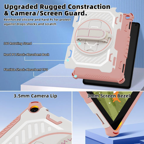 for 2022/2020Release HD 8 &HD8Plus Tablet with 360 Rotating Kickstand Hand Strap,Not Fit iPad Samsung 8 inch...
