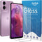 2 Pack Compatible with Moto G24/G24 Power/G04/G04s/Moto E14 Screen Protector,Full Coverage 9H Tempered Glass Film,HD Clear Scratch Resistant,Bubbl...