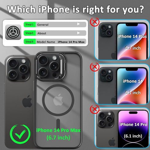 for iPhone 14 Pro Max Case, with Kickstand, Magnetic Phone Case Compatible with MagSafe, Military-Grade Heavy Duty Protection Phone Case for iPhon...