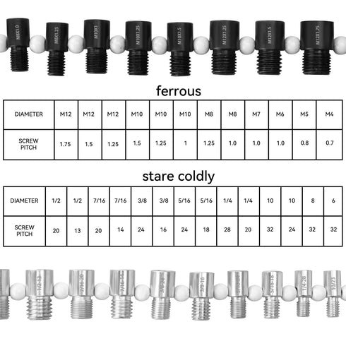 Nut & Bolt Thread Checker 26 Male/Female Gauges (14 Inch & 12 Metric) Nut and Bolt Thread Size Checker Thread Identifier Gauges...