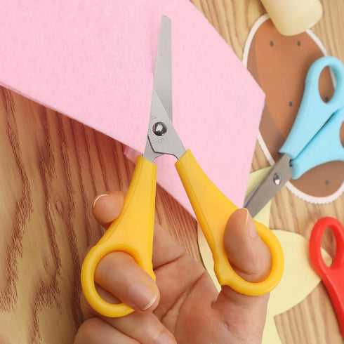 Kid Scissors, Blunt Tip Safety Children Scissors, Stainless Steel Blades with Centimetre Scale, More Accurate Cutting, Set of 6...