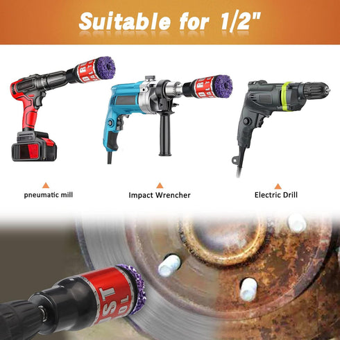 Metal Rescue Stud Hub Rust Removal Tool-Stud Cleaner Wheel Cleaning Tool, Screws, Bolts and Metal Surfaces for 1/2" Impact Wrenches or Electric Dr...