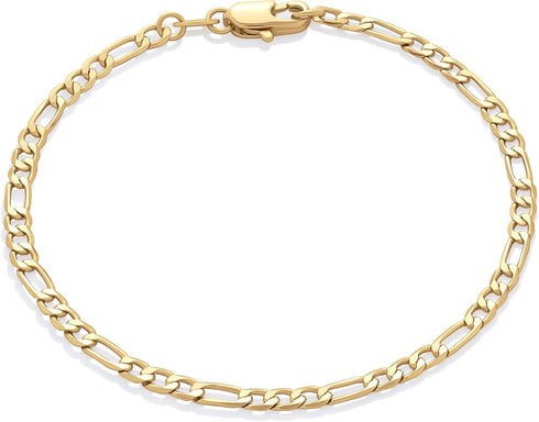 Amazon Essentials 14K Gold Plated Figaro Chain Bracelet...