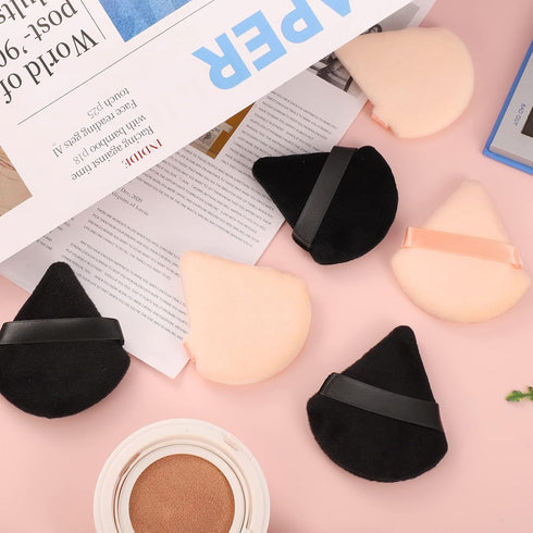 Pimoys 6 Pieces Powder Puff Face Triangle Makeup Sponge Soft Velour Puffs for Loose Powder Setting Powder Blender Foundation Sponge Beauty Makeup ...