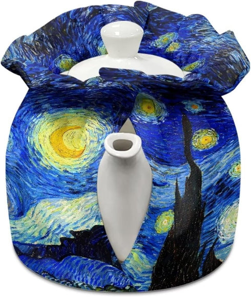 Starry Night by Van Gogh Print Tea Cosy Cover Teapot Warmer Teapot Cover Tea Pot Decor Cover, Tea Cozy for Kitchen Home Tea Pot Tea Kettle Quilt...