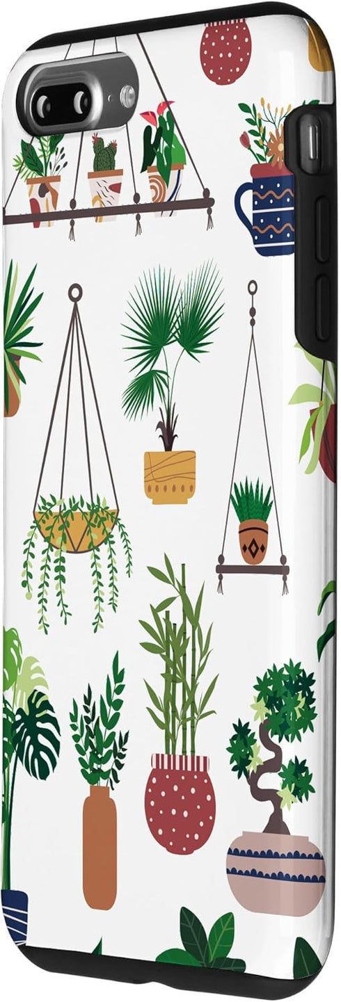 iPhone 7 Plus/8 Plus Indoor and Outdoor Plant Illustrations | Boho Nature Art Case...