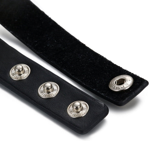 Flongo Gothic Black Rivet Leather Spiked Necklace Neckband Choker, Unisex Spike Studded Punk Rock Biker Wide Strap Leather Collar Necklace, Rivets...