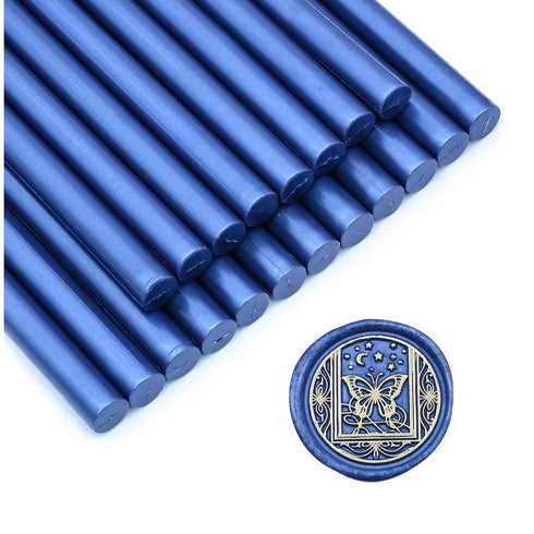 SWANGSA 20 Pieces Glue Gun Sealing Wax Sticks Navy Blue for Wax Seal Stamp, Great for Wedding Invitations, Cards, Envelopes, Wine Packages, Gift W...
