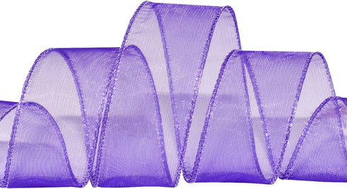 Morex Ribbon - 91605/25-610 Wired Chiffon Ribbon, 1-in x 25-Yd, Purple...
