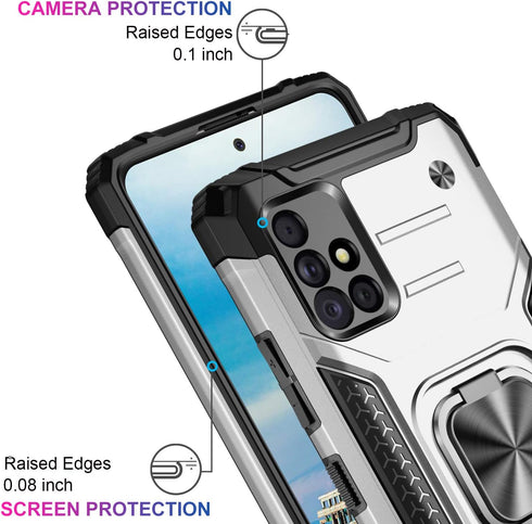 IKAZZ for Galaxy A51 4G Case with Screen Protector,Dual Layer Soft Flexible TPU and Hard PC Anti-Slip Full-Body Rugged Protective Phone Cover with...
