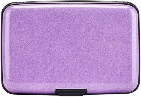 ELFISH RFID Blocking Credit Card Protector Aluminum ID Case Hard Shell Business Card Holders Metal Wallet for Men or Women (Purple)...