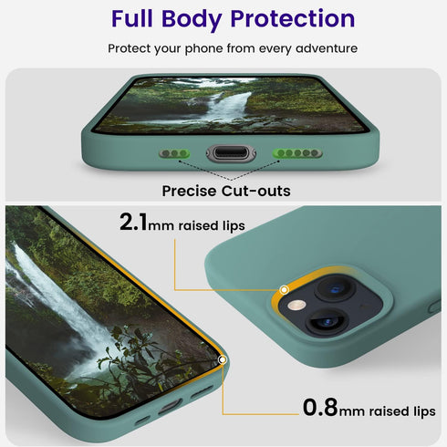 OTOFLY Designed for iPhone 13 Phone Case, Silicone Shockproof Slim Thin Phone Case for iPhone 13 6.1 inch Midnight Green......