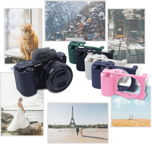 ZV-E10 Camera Case, Soft Silicone Rubber Protective Cover Skin for Sony ZV-E10 ZVE10 Digital Camera, Slim Fit Body Skin DSLR Camera Sleeve Protect...