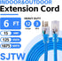 6 FT Outdoor Extension Cord with Lighted End - 12/3 Gauge Heavy Duty Extension Cord, 3 Prong Grounded Power Extension Cord, Blue, 15 AMP, SJTW...