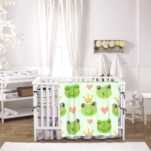 Cute Frogs Prince Baby Blankets Soft Warm Fuzzy Plush Bed Throw Blanket for Newborn Infant Toddler Girls Boys Kids, 30"X40"...