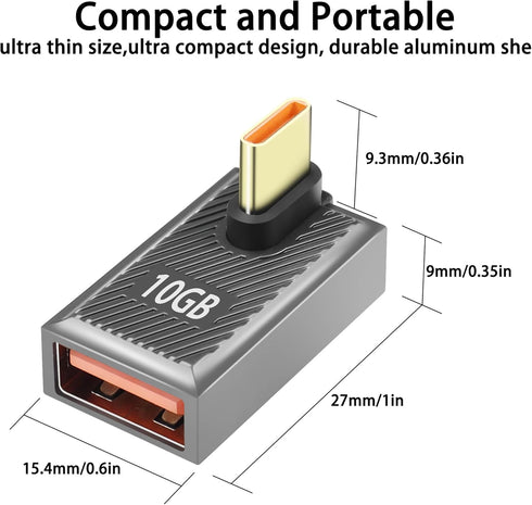 GELRHONR USB C to USB 3.1 Adapter, Type C Male to USB Female OTG Adapter with 10Gbps Data Transfer 120W/6A Fast Charging,Thunderbolt 3 to USB Fema...