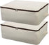 2PCS Canvas Storage Bag, 12OZ Thick Soft Breathable Closet Organizer for Beddings, Comforters, Pillows, Blankets, Clothes, 25.6×18.5×8.7inch, Beig...
