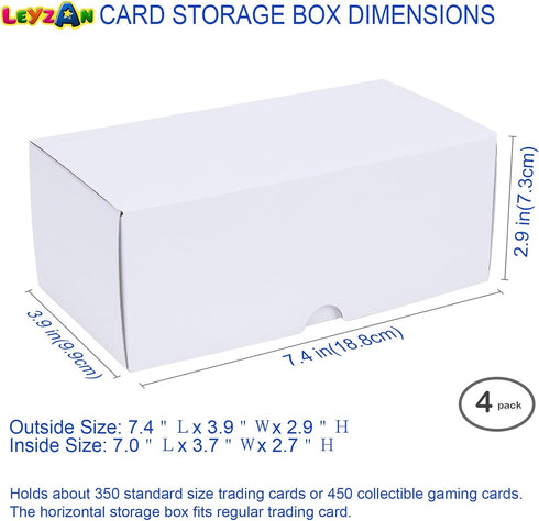 Trading-Card Storage Box, 4-Pack • 400 Count Corrugated Cardboard Storage Box with dividers & labels for TCG/Magic/Mtg Storage and Collection, Hor...