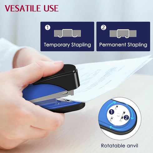Metal Stapler Heavy Duty 50 Sheet Capacity with 1750 Staples and Staple Remover, Blue Stapler Full Strip Staplers for Desk, No Jam, Non-slip Offic...