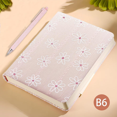 Small Fabric Journal for Women, Floret Printed Cloth Hardcover Notebook, B6, 264 Pages, 5x7 Ruled Notebook & Blank Sketchbook, Similar Embroidered...